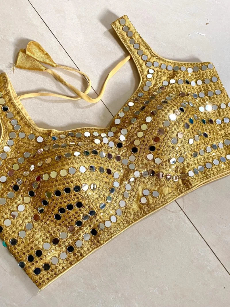 Handmade Indian Choli Tops Blouse Women for Indian Sari Dress Saree Sequin Belly Dance Performance Novo Fusion - Chic Essentials for Life's Canvas