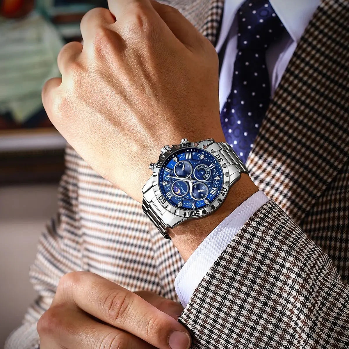POEDAGAR Luxury Watch for Man Quartz Sports Men Watch Waterproof Luminous Stainless Steel Chronograph Men's Watches Clock Reloj - Novo Fusion