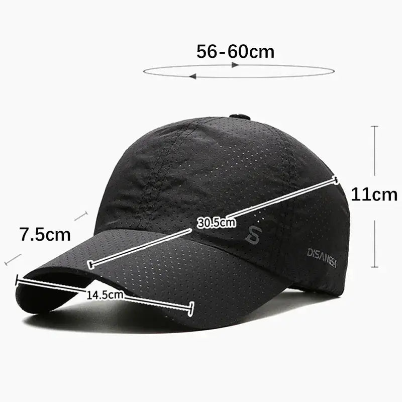 Men Women Mesh Moisture-Waging Quick Dry Baseball Cap Male Summer Female Originality Adjustable Breathable Sun Visor Fishing Hat - Novo Fusion