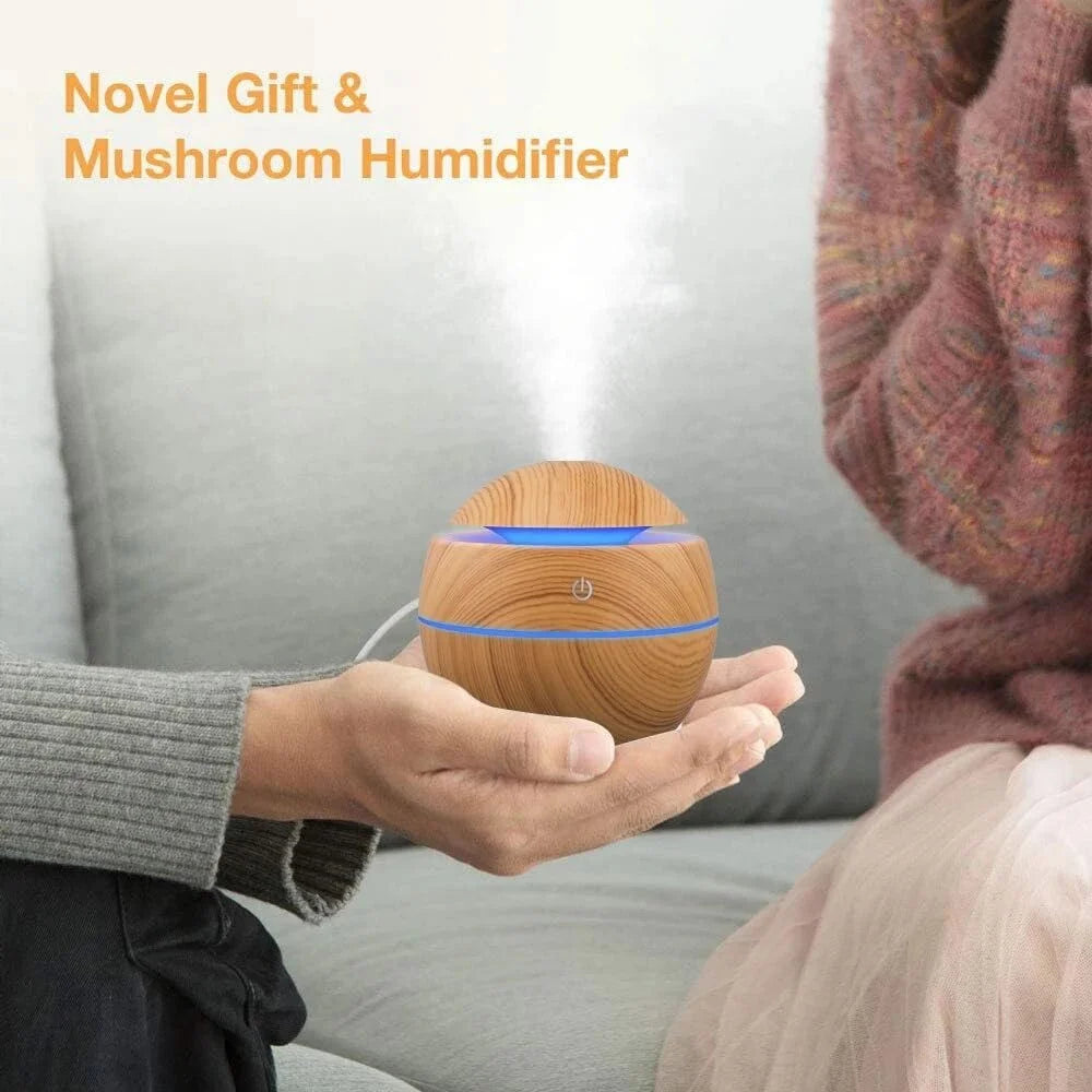Humidifier Electric Air Aroma Diffuser Wood Ultrasonic Air Humidifier Essential Oil Aromatherapy Cool Mist Maker for Bedroom - Novo Fusion