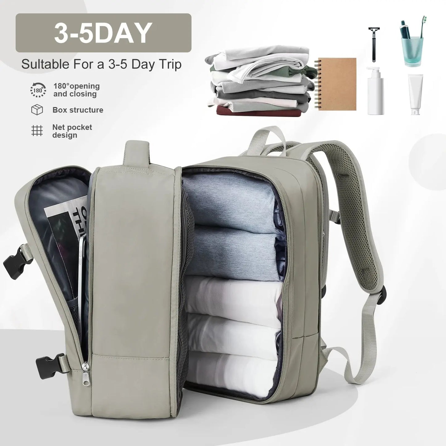 Likros Travel Backpack Cabin Bag 40x20x25 Ryanair Flight Backpack Carry On, Expandable Anti-Theft Laptop Backpack for Women Men - Novo Fusion