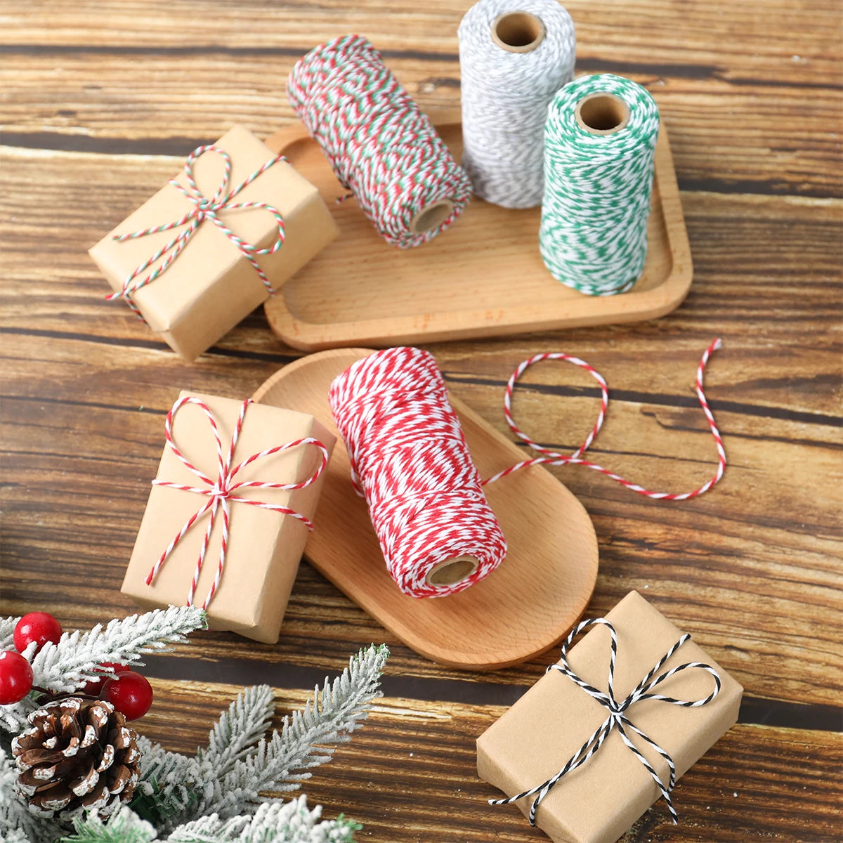 Christmas Wrapping String Rope Merry Christmas Decoration For Home 2024 Navidad Natal Noel Gift Box Packaging Rope New Year 2025 - Novo Fusion