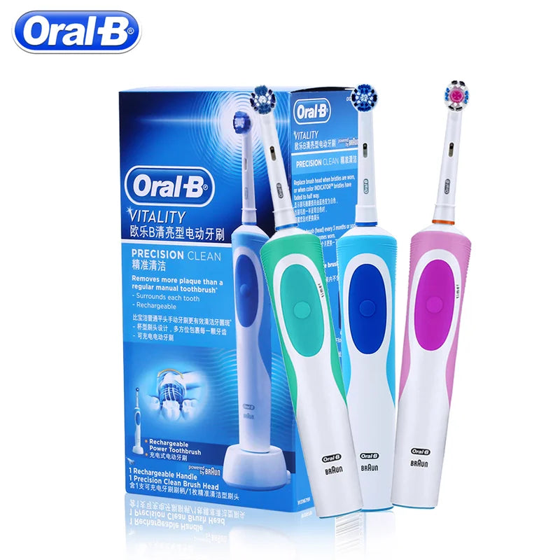 Oral B Electric Toothbrush Adult Rotation Clean Teeth Charging Tooth Brush 3D Whiten Teeth Oral Care Brush With Gift Brush Heads - Novo Fusion