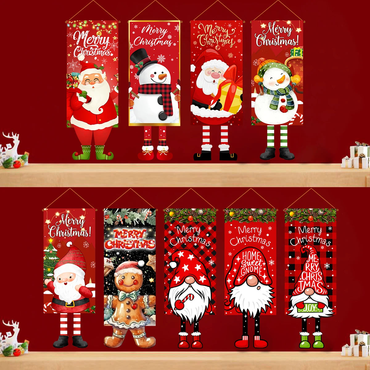 Christmas Hanging Flag Decoration Merry Cristmas Decor for Home 2024 Hanging Flag Xmas Ornament Navidad Natal New Year Gift 2025 - Novo Fusion