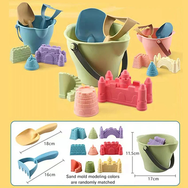 Baby Sand play Toys Beach Castle Mold Bucket Kids Outdoors Sandbox Set Sand Accessories Building Outdoor Kids Sand Toy Summer - Novo Fusion