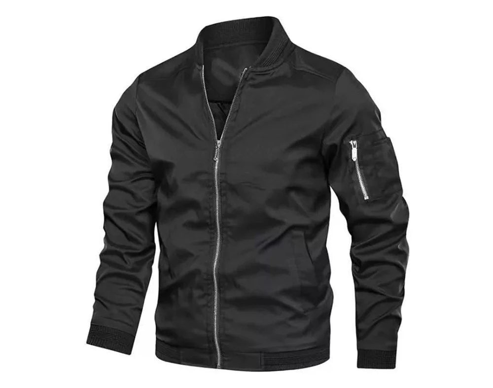 Spring Autumn Men's Bomber Jacket Casual Lightweight Jacket For Men Sports Windbreaker Zip Up Coat with Pockets Clothing - Novo Fusion