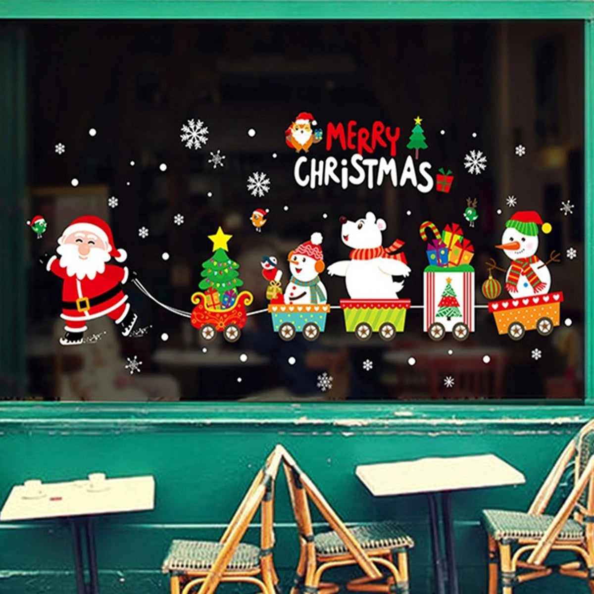 Christmas Wall Window Stickers Marry Christmas Decoration For Home 2024 Christmas Ornaments Xmas Tree Navidad Gift New Year 2025 - Novo Fusion