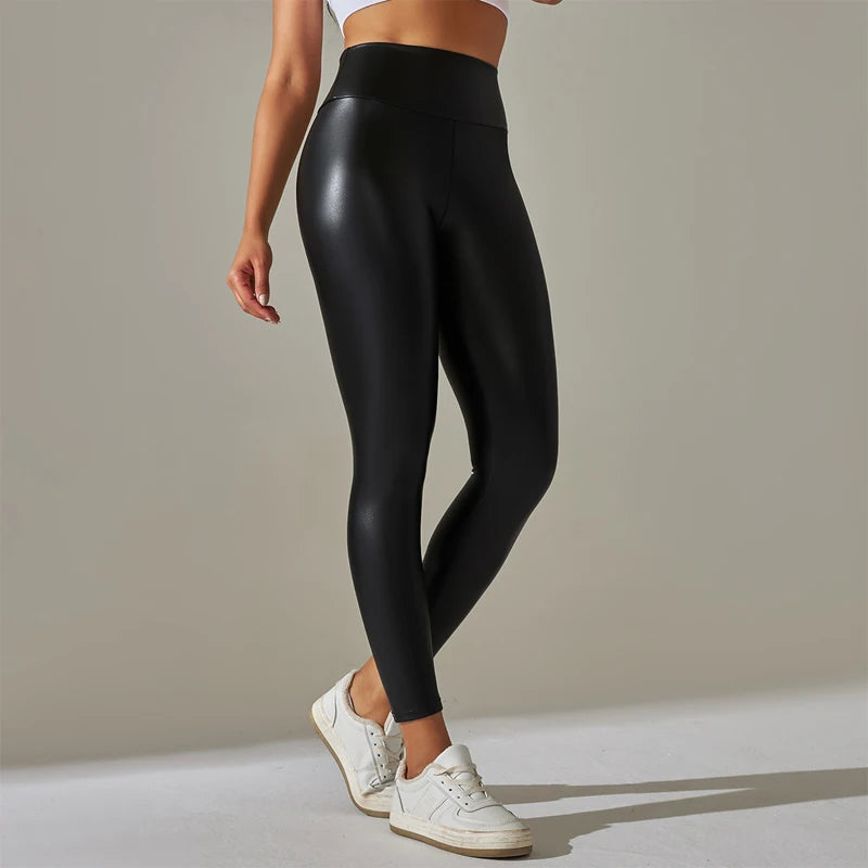 Trendy New Oversized WOMEN'S Leggings, High Waisted Tight and Sexy PU Leather Pants, Colorful Yoga Pants for Women - Novo Fusion