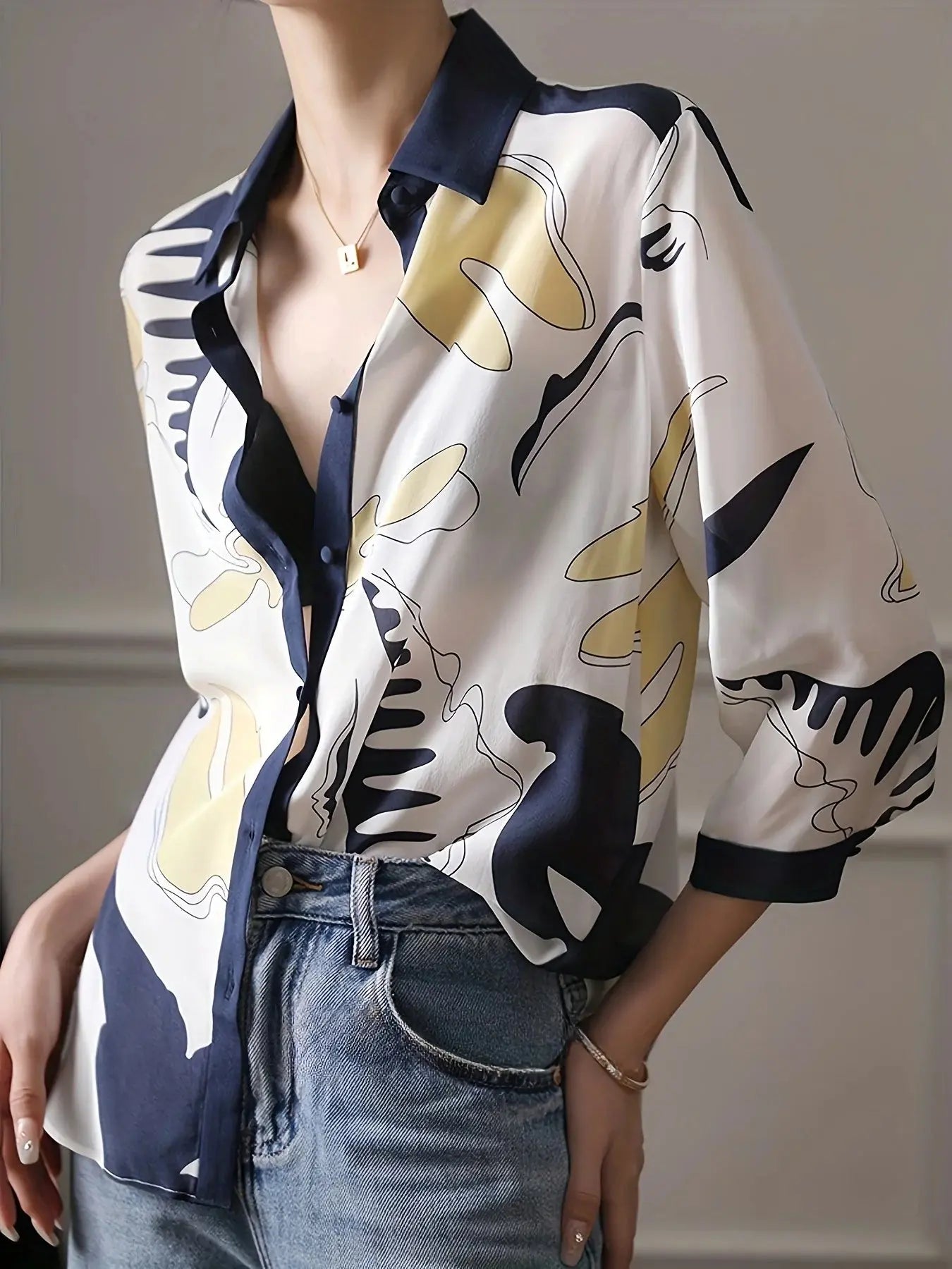 Fashion luxury ladies shirt France style woman printing blouse Spring Summer half sleeve Tops blusa mujer - Novo Fusion