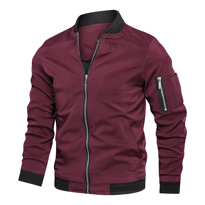 Spring Autumn Men's Bomber Jacket Casual Lightweight Jacket For Men Sports Windbreaker Zip Up Coat with Pockets Clothing - Novo Fusion