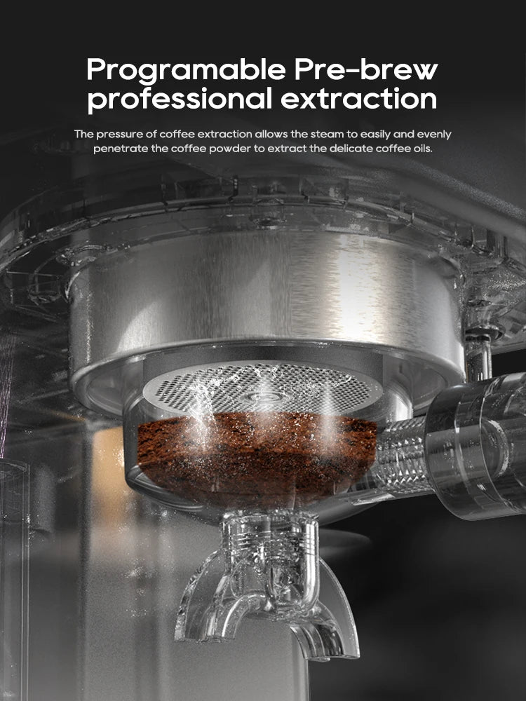 HiBREW 20Bar Semi Automatic Espresso Coffee Machine Temperature Adjustable 58mm Portafilter Cold/Hot Coffee Maker Metal CaseH10A - Novo Fusion