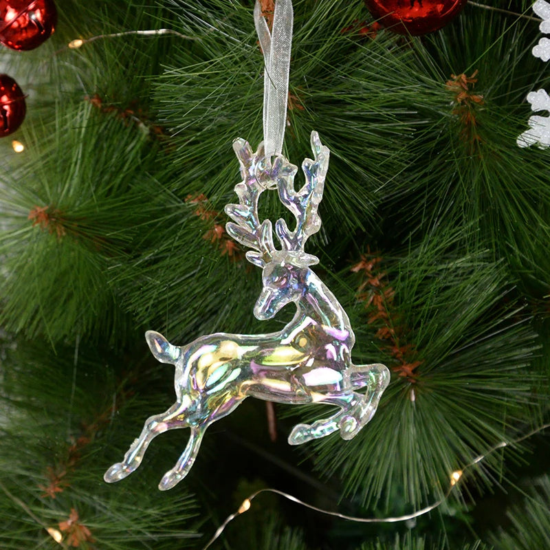 Acrylic Christmas Tree Hanging Ornaments Elk Angel Doll Bell Pendant 2023 Merry Christmas Decoration for Home Xmas New Year 2024 - Novo Fusion