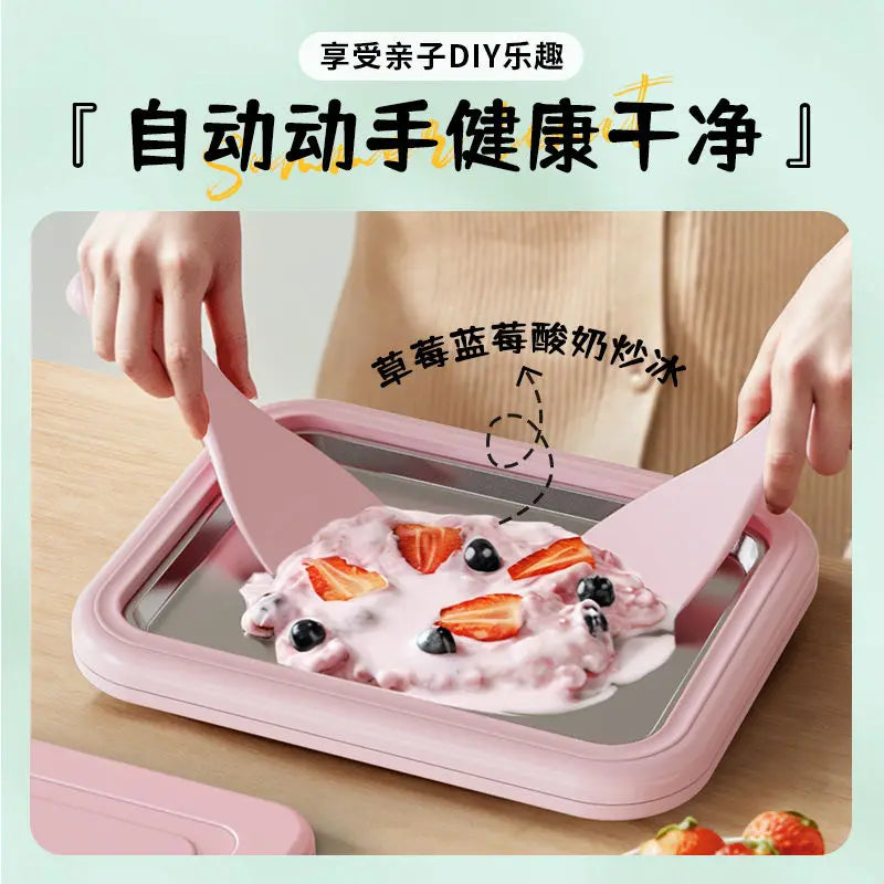 Multifunctional stir-frying ice machine Home stainless steel ice cream homemade stir-frying ice artifact - Novo Fusion