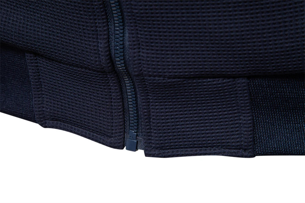 AIOPESON Mens Waffle Fleece Lined Bomber Jacket Autumn Winter Warm Casual Zipper Pocket Outwear Jackets and Coats for Men - Novo Fusion