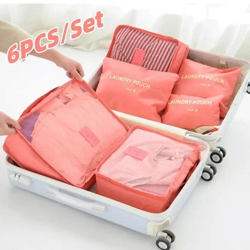 6pcs Set Travel Suitcase Organizer Bags Shoe Clothes Luggage Organizer Bags Luggage Packing Cubes for Travel Organizer Storag - Novo Fusion