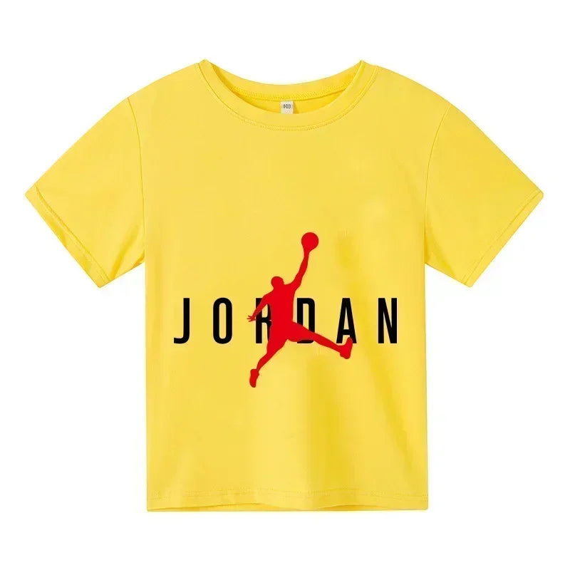 2024 Summer Cotton Kids Brand Sports Short Sleeve Kids Girls T-shirt Baby Boys Fashion Sports short sleeve - Novo Fusion