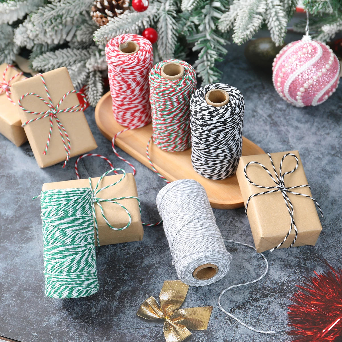 Christmas Wrapping String Rope Merry Christmas Decoration For Home 2024 Navidad Natal Noel Gift Box Packaging Rope New Year 2025 - Novo Fusion