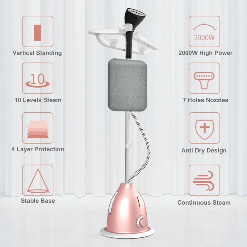 2 In 1 Professional Ironing Clothes Steamer Garment Steamer Fast Heat Steam Ironing Machine For Fabric Pure Silk Woolens Cotton - Novo Fusion