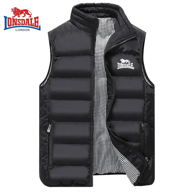 Men's Embroidery Brand High Quality Warm Vest Vest, Autumn and Winter Luxury Fashion Brand, Sleeveless Outdoor Windproof Jacket - Novo Fusion