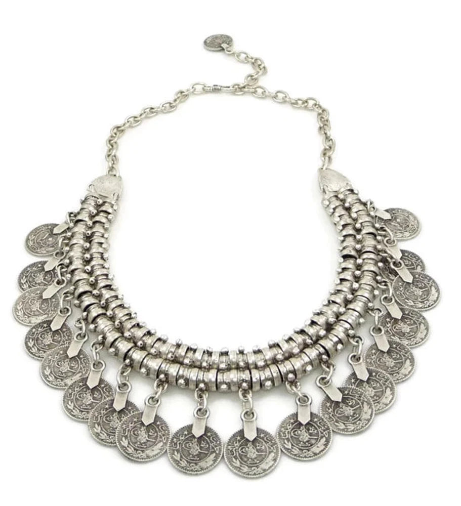 Multi-style Vintage Coin Choker Necklace for Women Boho Afghan Ethnic Gypsy Native Tribal Dress Turkish Pakistan Indian Jewelry Novo Fusion - Chic Essentials for Life's Canvas