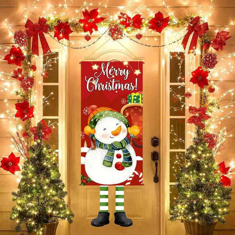 Christmas Hanging Flag Decoration Merry Cristmas Decor for Home 2024 Hanging Flag Xmas Ornament Navidad Natal New Year Gift 2025 - Novo Fusion