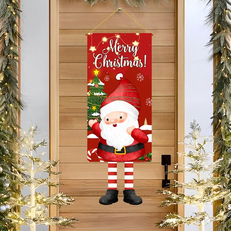 Christmas Hanging Flag Decoration Merry Cristmas Decor for Home 2024 Hanging Flag Xmas Ornament Navidad Natal New Year Gift 2025 - Novo Fusion