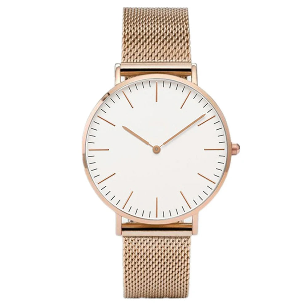 Luxury Rose Gold Watch Women Bracelet Top Brand Ladies Casual Quartz Clock Steel Women's Wristwatch Montre Femme Relogio - Novo Fusion
