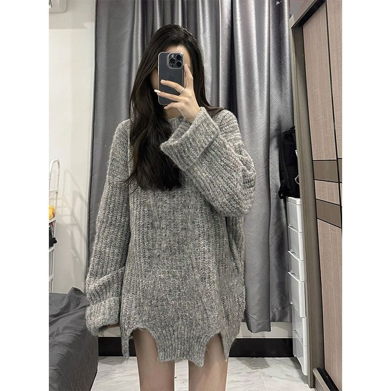 Women 2023 Autumn Winter New Suits O-neck Sweater Knit Pullover Tops Female Straight Denim Pants Ladies Two Piece Sets R603 - Novo Fusion