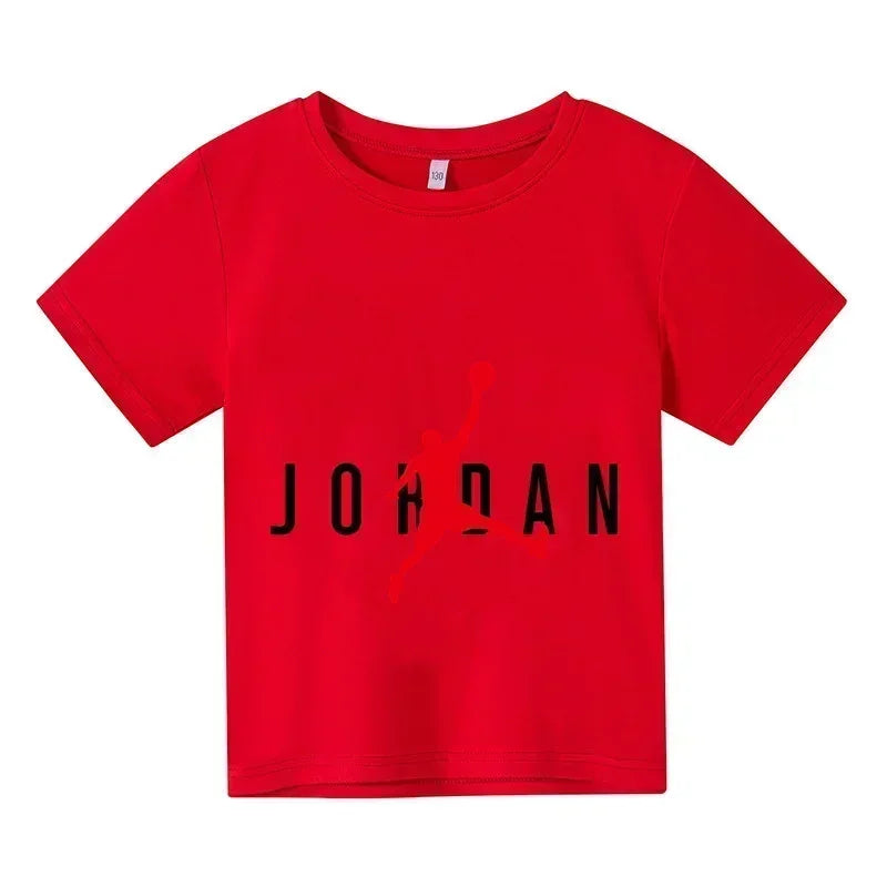2024 Summer Cotton Kids Brand Sports Short Sleeve Kids Girls T-shirt Baby Boys Fashion Sports short sleeve - Novo Fusion
