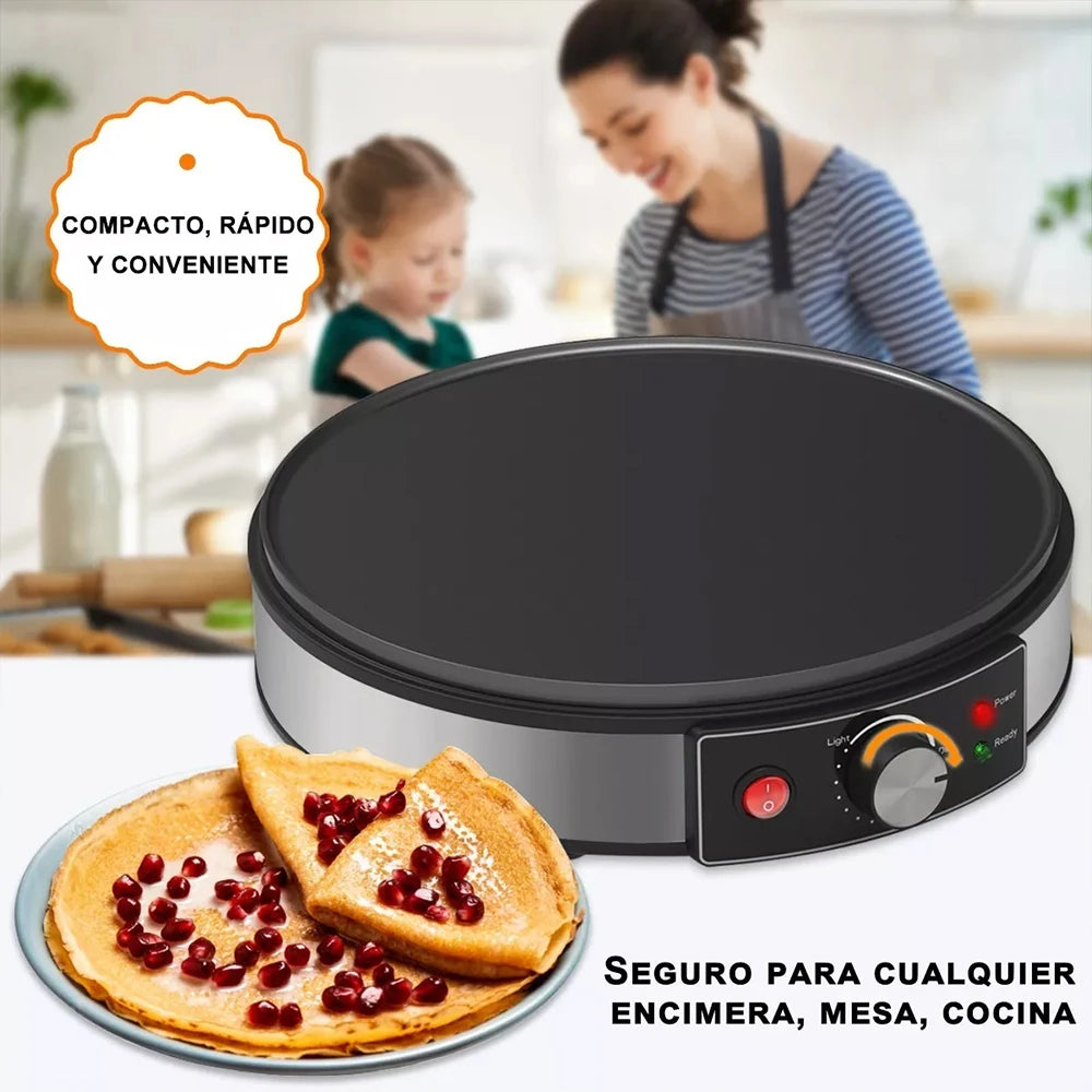 Electric Griddle Crepe Maker Cooktop - Nonstick Griddle Crepes Maker with LED Indicator Lights Adjustable Temperature Control - Novo Fusion