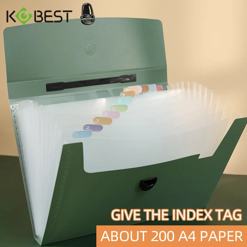 A4 File Folder 13 Layers OG Fashion Storage Bag Test Paper Desktop Tool School Stationery Office Supplies - Novo Fusion