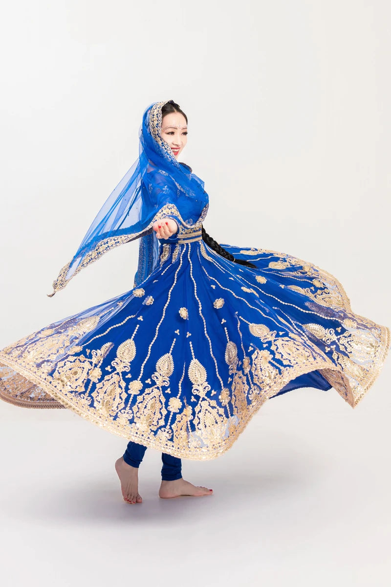 Iman Indian Kartak Anna Dress Lengha Sari Boutique Rhinestone Embroidery Performance Dress Photography Novo Fusion - Chic Essentials for Life's Canvas