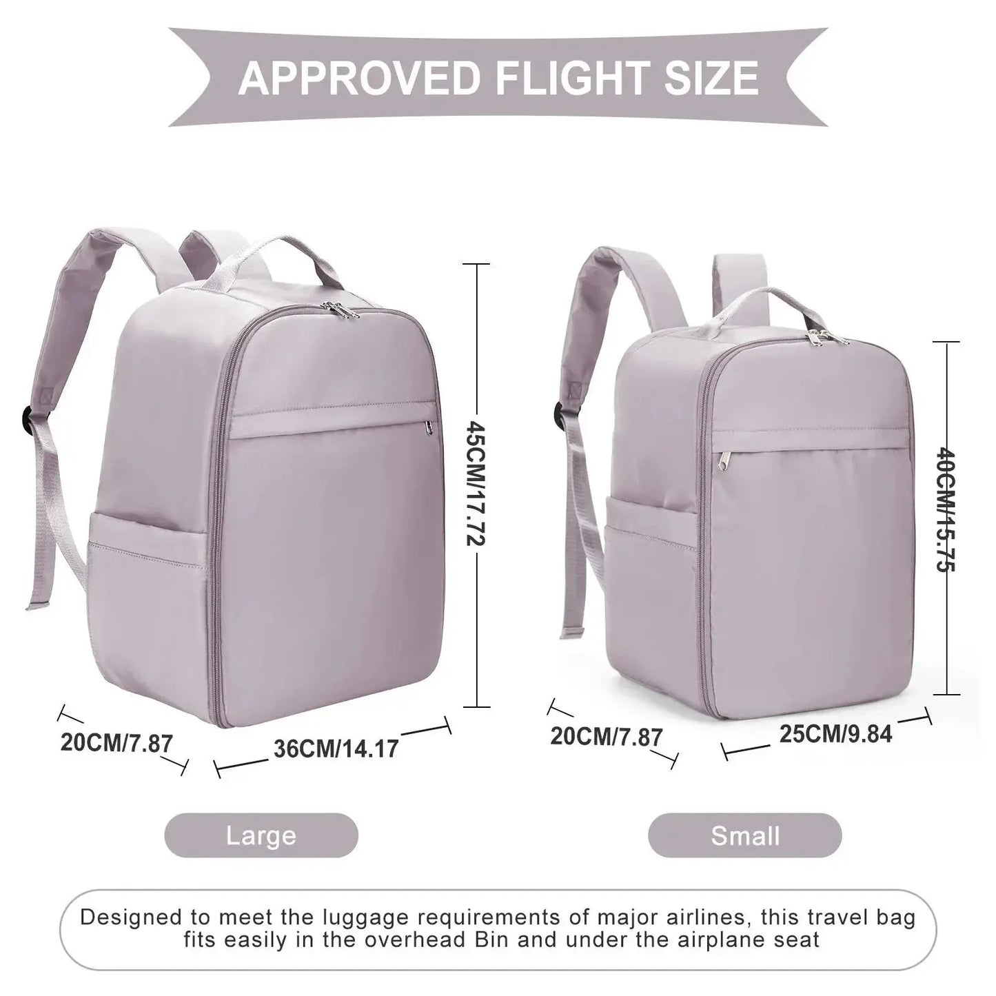 Likros Hand Luggage Backpack for Ryanair 40x20x25 Cabin Bag, Easyjet 45x36x20 Lightweight Aeroplane Carry-Ons Travel Backpack - Novo Fusion