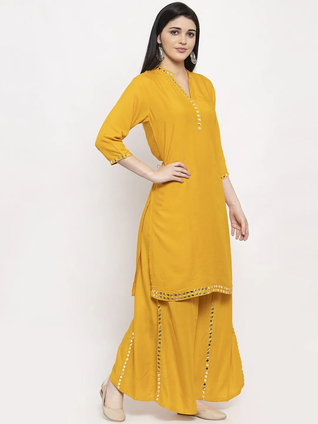 Indian Saree Long Cotton Silk Yellow Ethnic Style Thin Breathable Top Pants Scarf Indian Sari Traditional Indian Clothing Set Novo Fusion - Chic Essentials for Life's Canvas