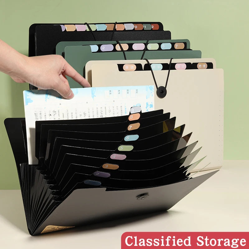 5/8/13 Layers A4 File Folder Storage Bag Test Paper Desktop Tool School Stationery Office Supplies - Novo Fusion