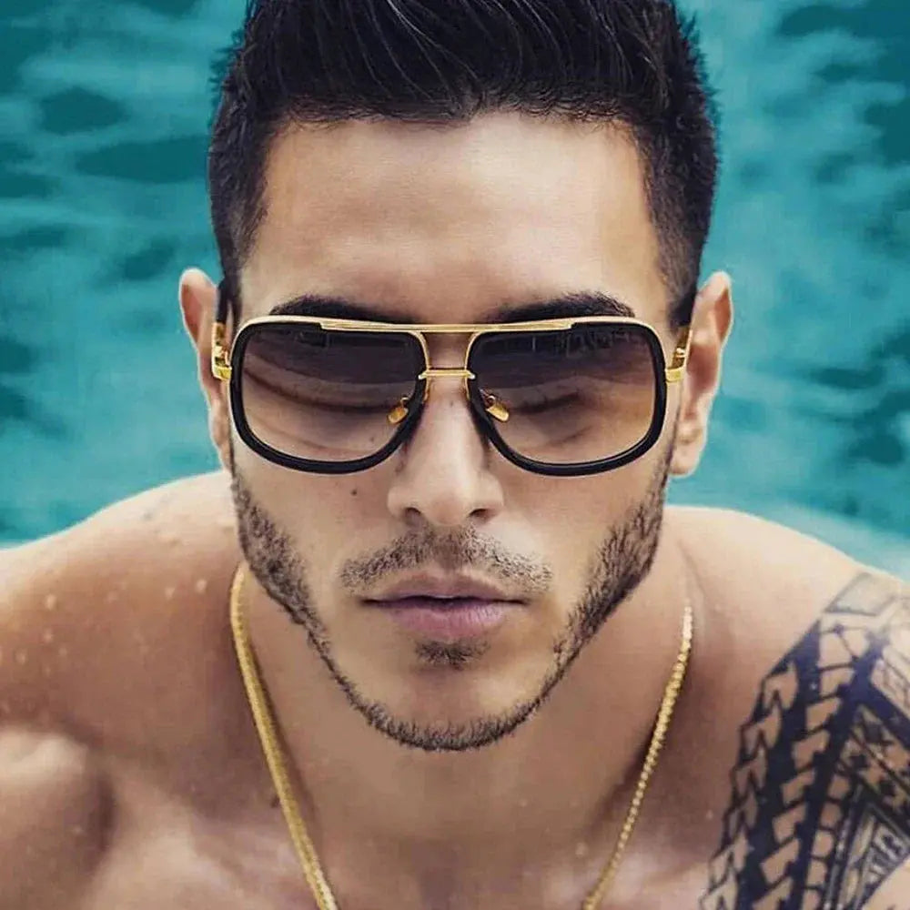Classic Oversized Men Sunglasses Luxury Brand Women mach one Sun Glasses Square retro Oculos de sol Male UV400 Mirror Eyewear - Novo Fusion