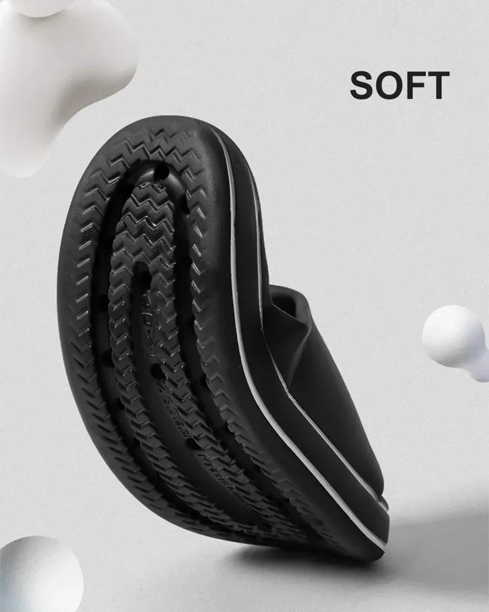 Feslishoet Women Letter Slippers Beach Slides Solid Color Mens/ Thick Sole Indoor Bathroom Anti Slip Shoes Summer Couple Sandals - Novo Fusion
