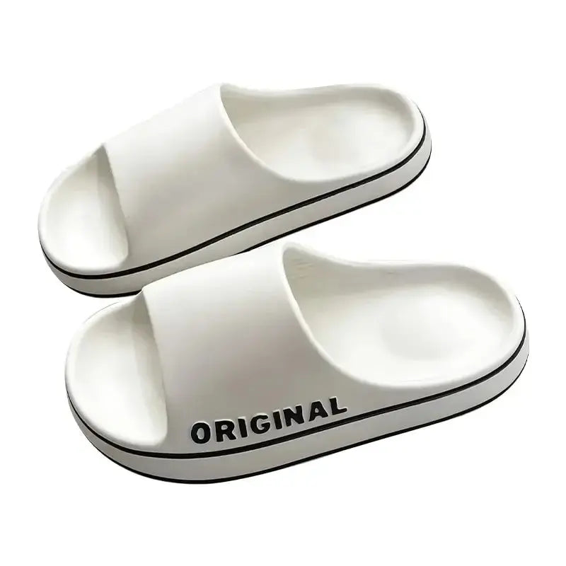 Feslishoet Women Letter Slippers Beach Slides Solid Color Mens/ Thick Sole Indoor Bathroom Anti Slip Shoes Summer Couple Sandals - Novo Fusion