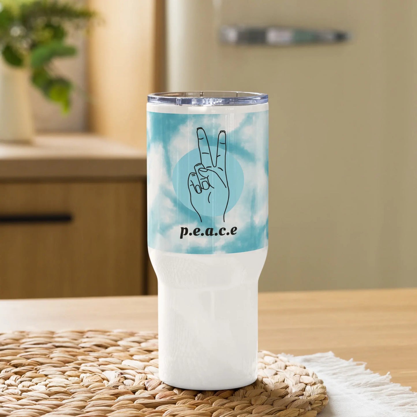 High-Grade Sustainable Stainless Steel Peace Travel Mug With a Handle - Novo Fusion