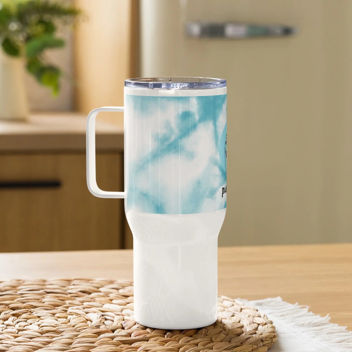 High-Grade Sustainable Stainless Steel Peace Travel Mug With a Handle - Novo Fusion