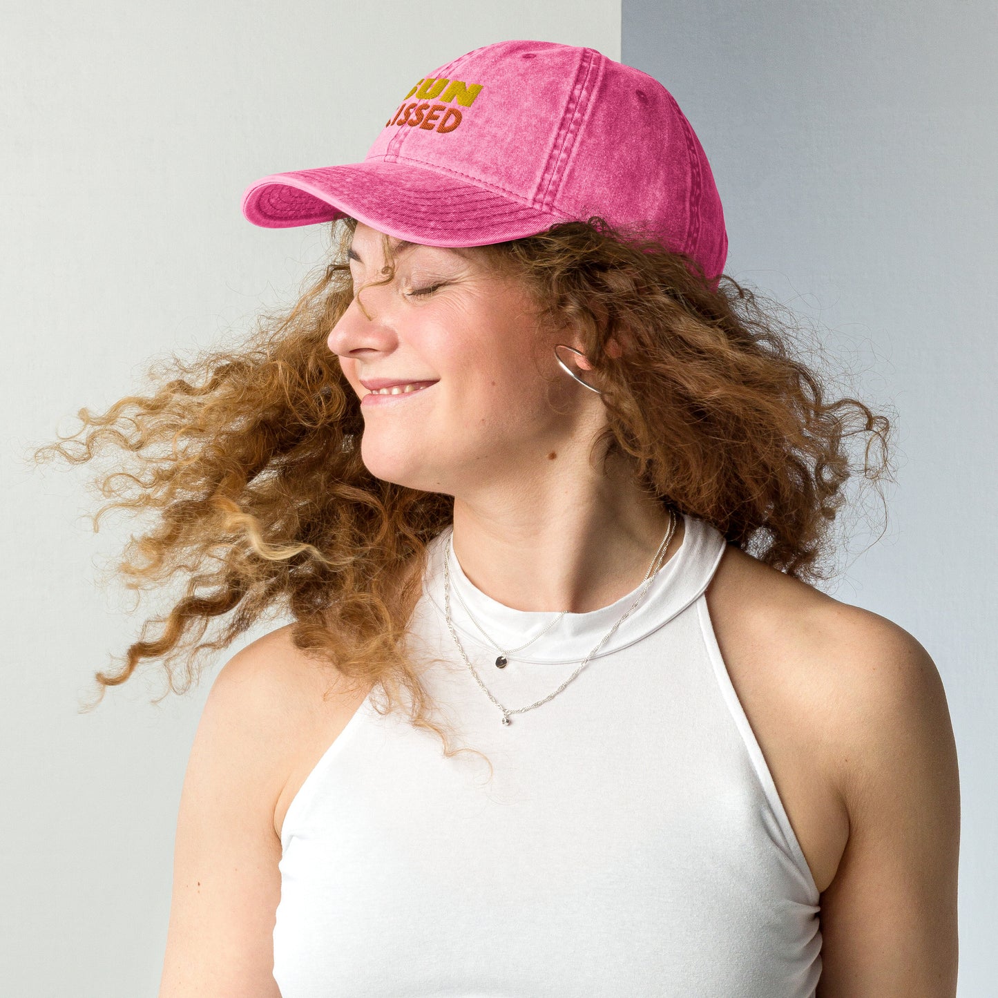 Vintage 100% Cotton Embroidered Twill Cap - Pink Comfortable High-Profile Sustainable Stylish - Novo Fusion