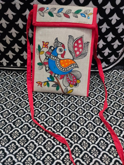 Handmade Mithila Madhubani Sling Bags | Hand painted | Mithila Painting
