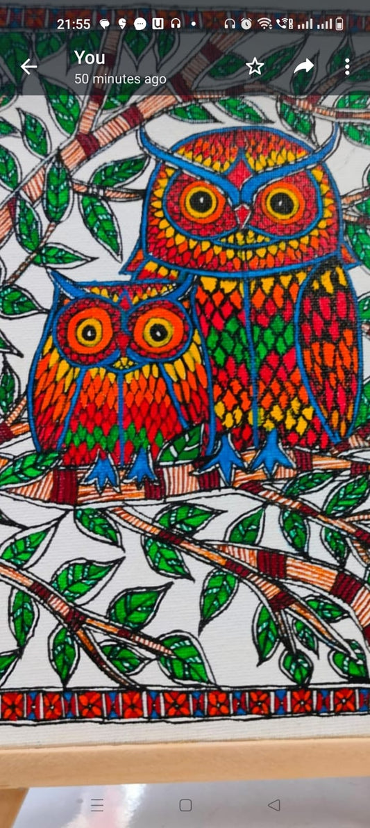 Mithila Madhubani Handpainted Wall Painting