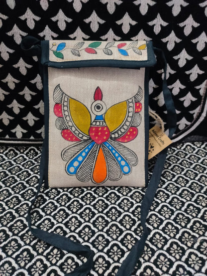 Handmade Mithila Madhubani Sling Bags | Hand painted | Mithila Painting