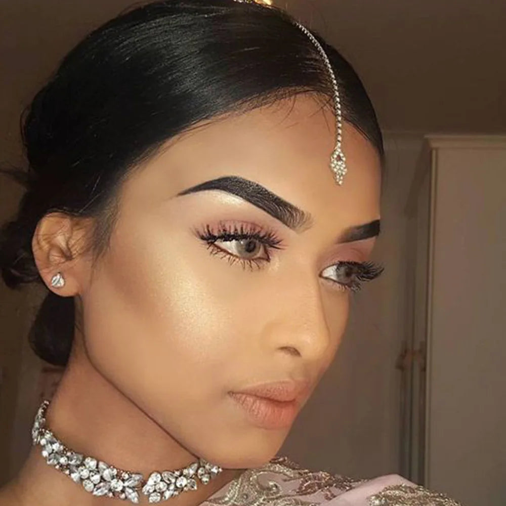 Stonefans Geometric Forehead Chain Women Indian Wedding Jewelry Designer Rhinestone Headband Hair Accessories Bride Trends 2023 Novo Fusion - Chic Essentials for Life's Canvas