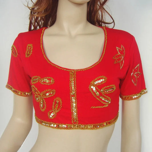 Indian Ethnic Readymade Saree Blouses Short Sleeve Crop Top Choli Modal Indian Clothes Novo Fusion - Chic Essentials for Life's Canvas