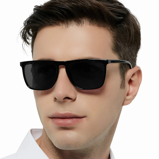 Mens Sunglasses Polarized Brand Designer Luxury Anti-glare Car Glasses Fashion Square Male Sun glasses Black Shades Goggle UV400 - Novo Fusion
