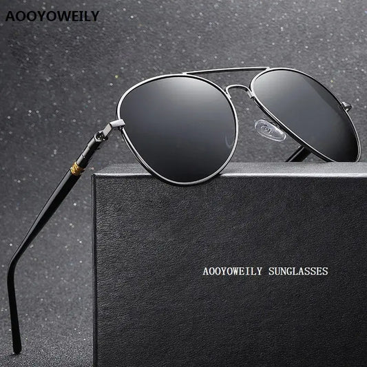 Luxury Men's Polarized Sunglasses Driving Sun Glasses For Men Women Brand Designer Male Vintage Black Pilot Sunglasses UV400 - Novo Fusion