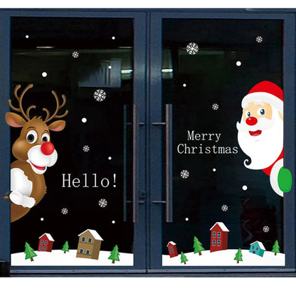 Christmas Wall Window Stickers Marry Christmas Decoration For Home 2024 Christmas Ornaments Xmas Tree Navidad Gift New Year 2025 - Novo Fusion