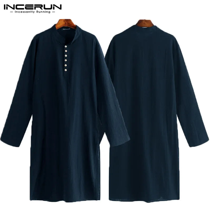 NEW 2023 Men  Shirts Long Sleeve  Dress Islamic Chemise Elegant Kaftan Robe Pakistani Man Indian Clothes Muslim Aaudi Novo Fusion - Chic Essentials for Life's Canvas